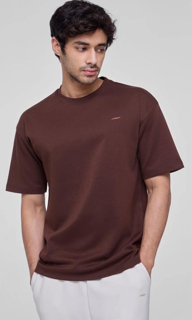Men's Boxy Fit Chocolate Brown T-Shirt