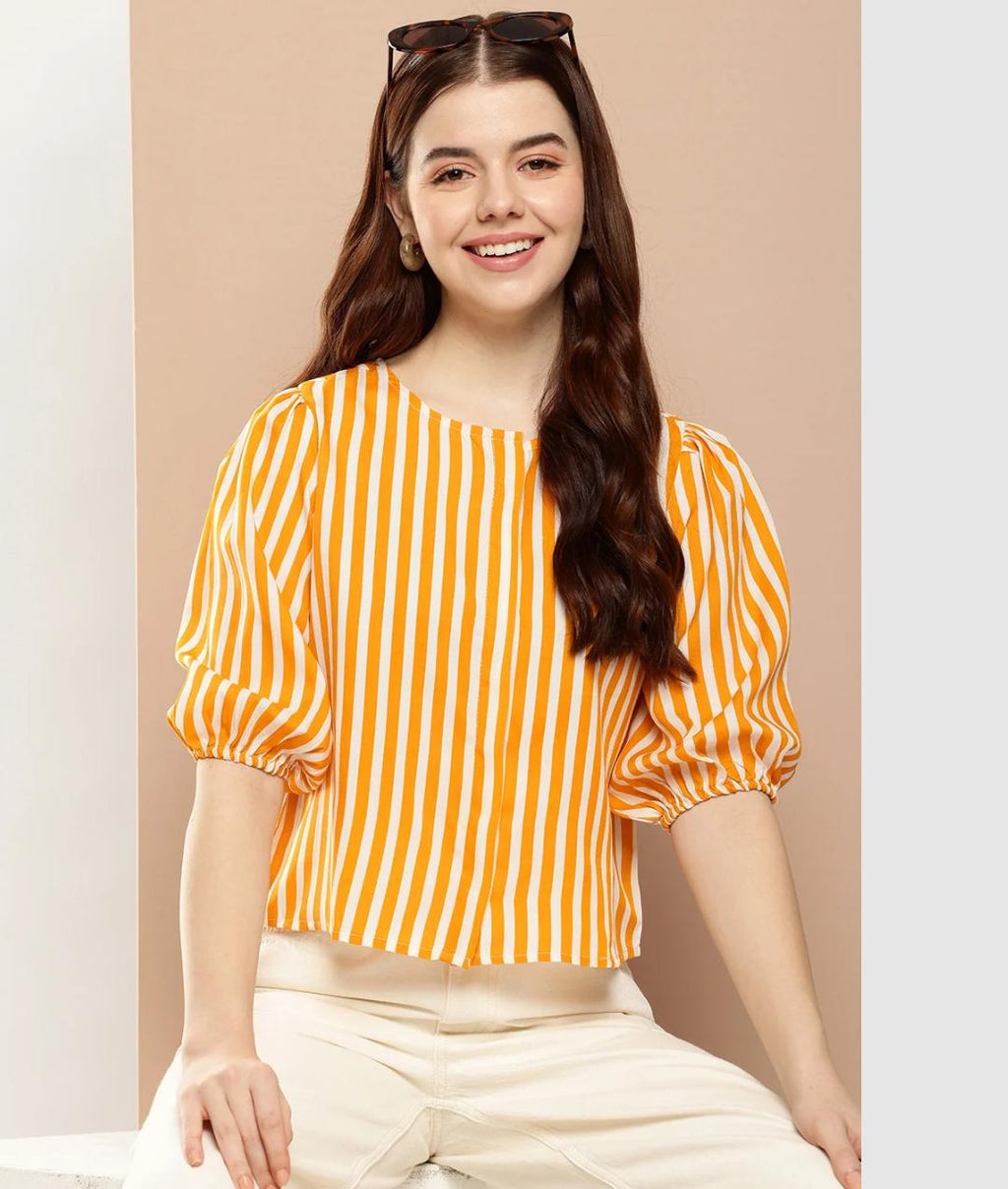 Sunny Striped Puff Sleeve Blouse