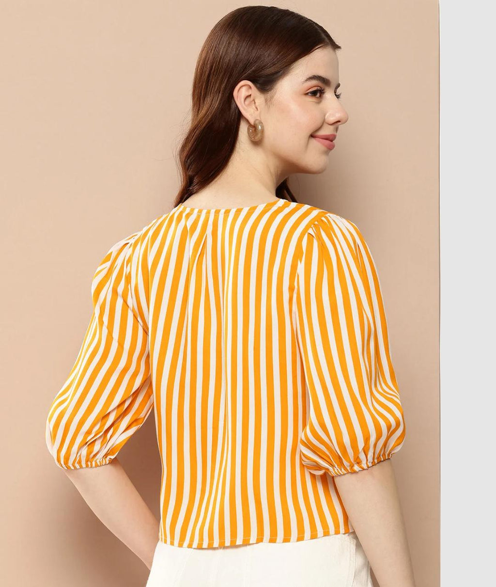 Sunny Striped Puff Sleeve Blouse