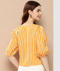 Sunny Striped Puff Sleeve Blouse