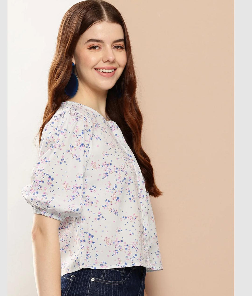 Lilac Blossom Puff Sleeve Blouse