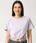 Crisp White Smocked-Waist Crop Tee