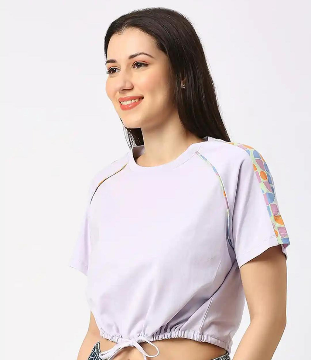 Crisp White Smocked-Waist Crop Tee
